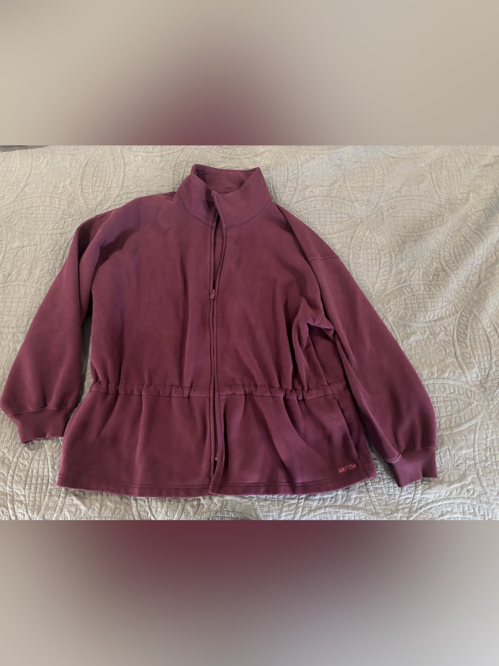 Aritzia Maroon Full-Zip Women's sweater